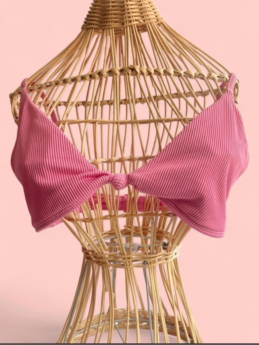 Roxy Hot Pink Textured Bikini Top with Logo
